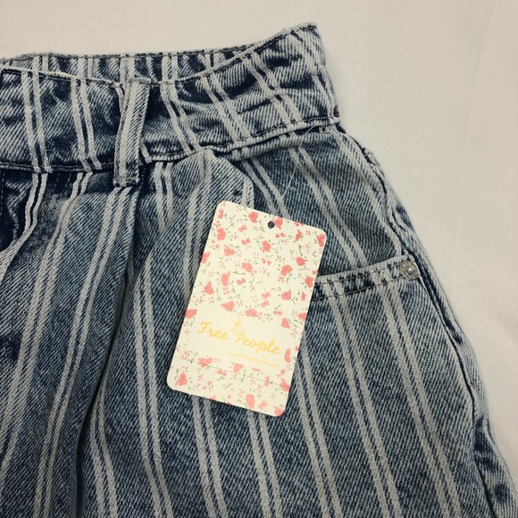 Free People High Waisted Paperbag Jean Shorts - Picture 2 of 6